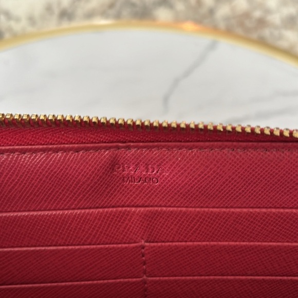 PRADA PINK Zippy Wallet with Card - Picture 7 of 13